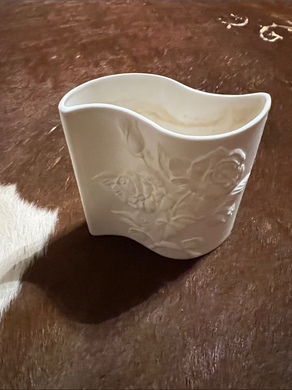 Vtg SHAFFORD ORIGINAL Japan Porcelain White Embossed Vase